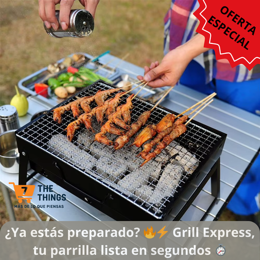 Grill Express – Tu parrilla portatil lista en cualquier lugar 🔥⚡