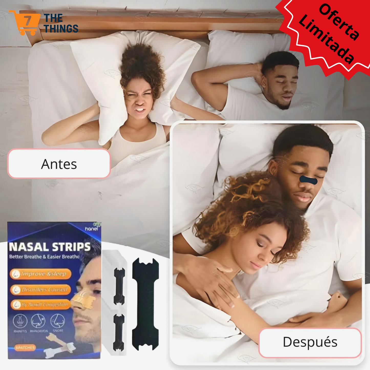💤 Tiras Nasales – Respira mejor, despierta renovado